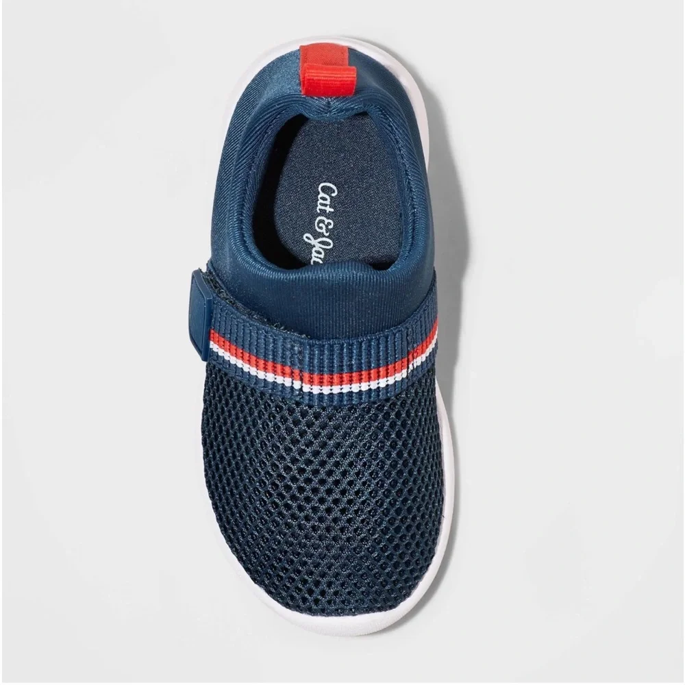 Toddler Austen Striped Apparel Water Shoes - Cat & Jack Navy Blue